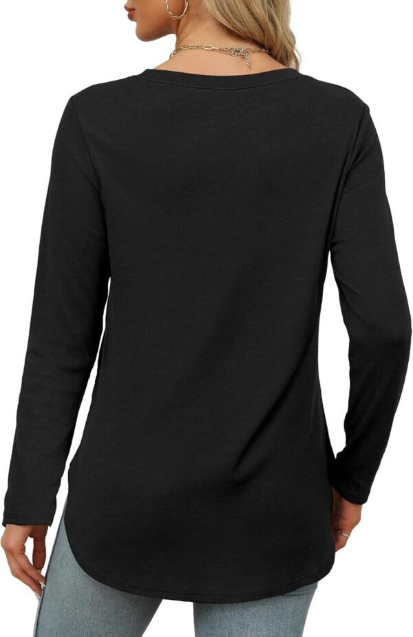 XIEERDUO Womens Long Sleeve Round Neck Shirts Side Split Basic Loose Tunic Tops Casual 2025 - Image 4
