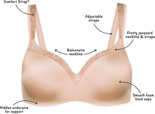Playtex Women's Secrets Underwire Bra 4823, Full Coverage Balconette T-Shirt Bra for Full Figures - Image 3