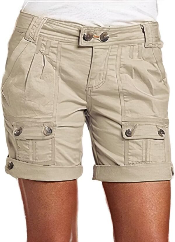 Flamingals Women's Cargo Shorts Trendy Low Waist Summer Hiking Shorts with Flat Pocket