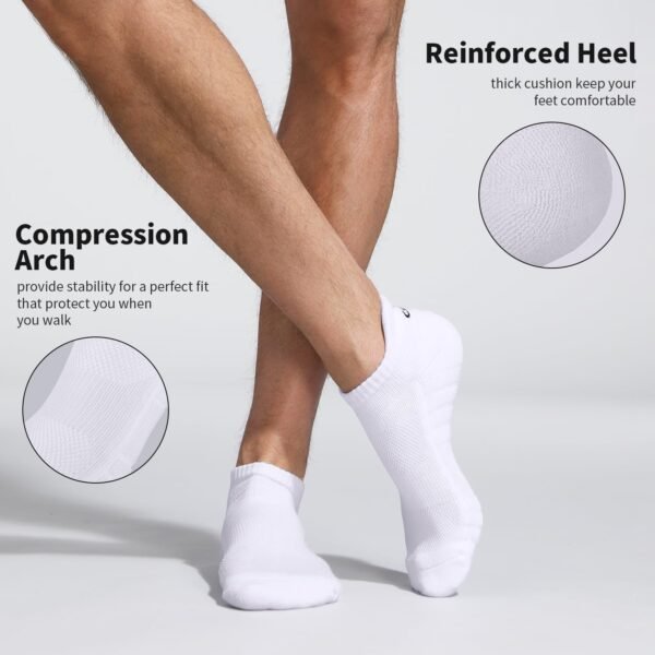Lapulas Athletic Running Ankle Socks, Low Cut Cushioned Anti-Blister Tab Sports Socks Men Women 6Pairs - Image 3