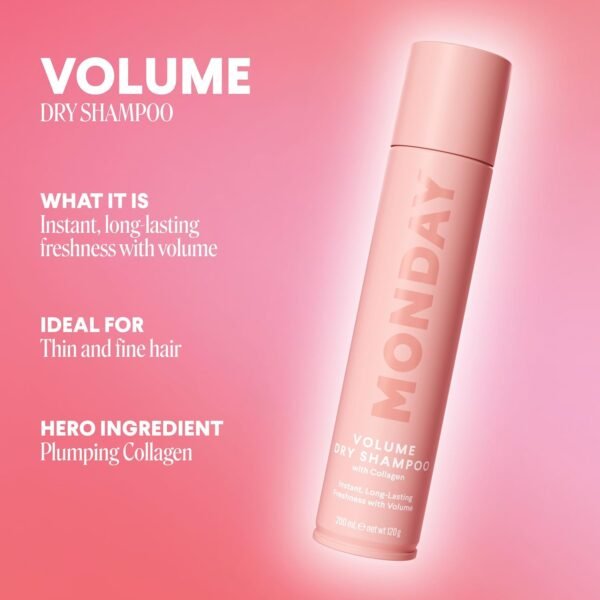 MONDAY HAIRCARE Dry Shampoo Volume 6.7oz, Volumizes and Freshens Hair, Absorbs Oil, Nourishes with Keratin, Protects Hair - Image 4