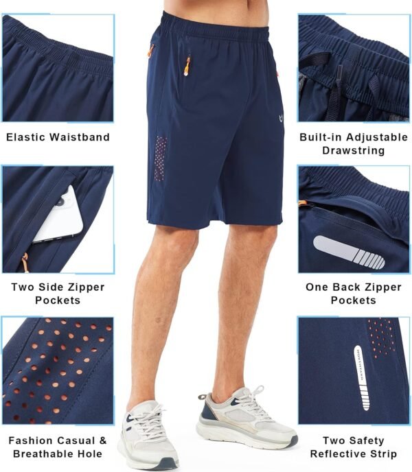 NORTHYARD Men's Athletic Running Shorts Quick Dry Workout Shorts 7"/ 5"/ 9" Lightweight Sports Gym Basketball Shorts Hiking - Image 4