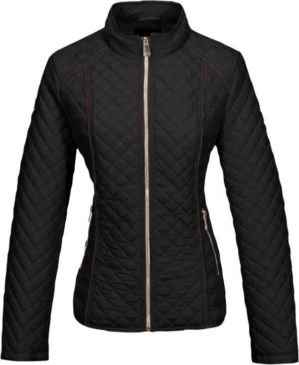 Bellivera Women's Stand Collar Lightweight Quilted Puffer Jacket Padded Zip Coat for Fall and Winter - Image 5