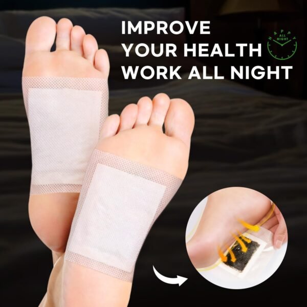 Foot Paches, Premium Deep Cleansing Foot Pads, Bamboo Foot Paches, Ginger Foot Pads for Promoting Sleeping, Relieving Fatigue and Relaxing Muscles & Tendons and Eliminate Moisture 20 Packs - Image 2