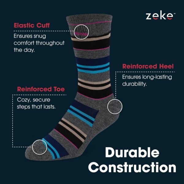 ZEKE Funny Dress Socks for Men - Funky Mens Crazy Socks - Cool Colorful Patterned Fun Socks for Men - Image 4
