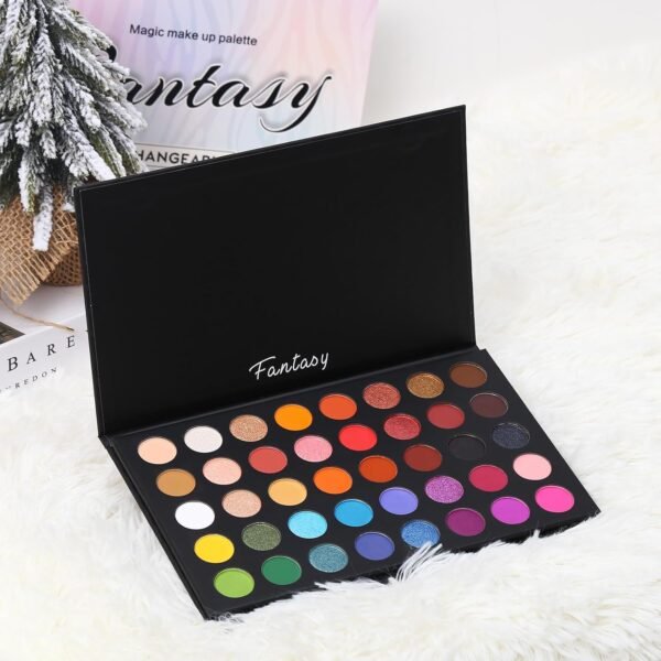 Highly Pigmented Eye Makeup Palette, Matte Shimmer Metallic Eyeshadow Pallet Long Lasting Blendable Natural Colors Make Up Eye Shadows Cosmetics Gift Kit - Image 8