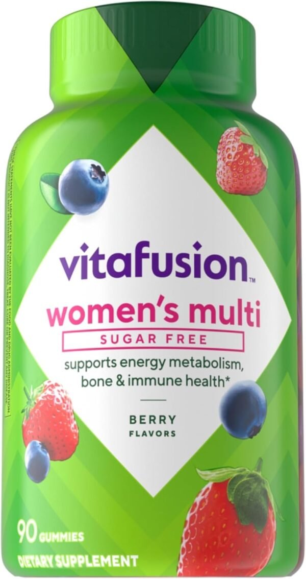 Vitafusion Women’s Sugar Free Daily Multivitamin Supplement, Keto Diet Friendly Adult Gummy Vitamin for Energy, Bone & Immune Support*, 90 Count