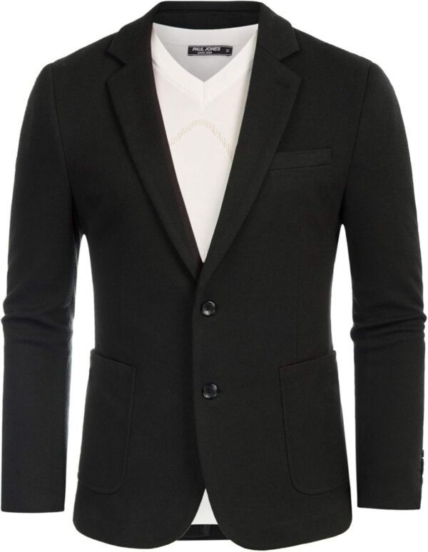 PJ PAUL JONES Men's Casual Knit Blazer Suit Jackets Two Button Lightweight Unlined Sport Coat - Image 3