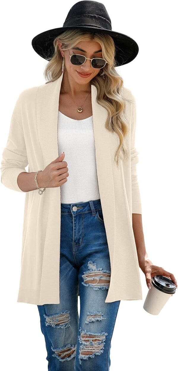GRECERELLE Women's Long Sleeve Open Front Lightweight Casual Business Dressy Cardigan Sweater Fall Winter - Image 5