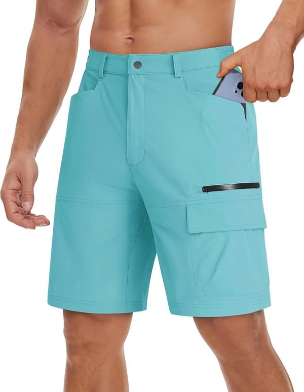 TACVASEN Men's Summer Outdoor Shorts Quick Dry Cargo Casual Work Hiking Shorts (NO Belt) - Image 2