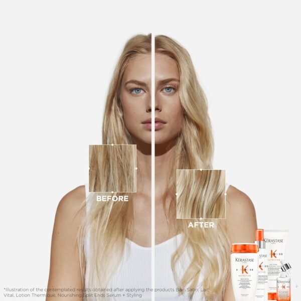 Kerastase Nutritive Lait Vital Hydrating Conditioner | Adds Moisture, Shine, and Nourishment | Smoothing and Softening Deep Conditioner | With Niacinamide | For Fine to Medium Dry Hair - Image 3