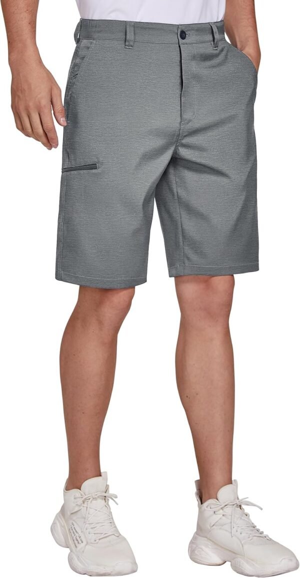 PULI Men's Golf Hybrid Dress Shorts Casual Summer Stretch Flat Front Lightweight Hiking Shorts Quick Dry with Pockets - Image 3