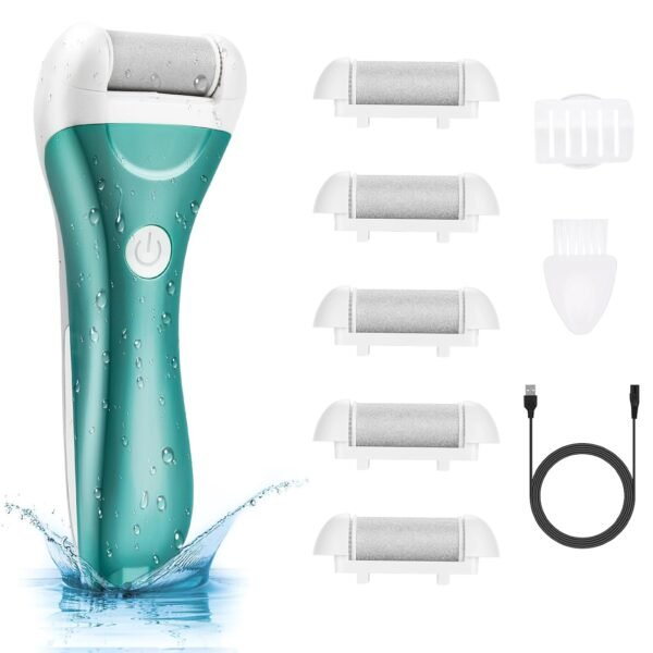 Callus Remover for Feet, Nicebirdie Electric Foot File Callus Removers Rechargeable Waterproof Pedicure Tools Foot Scrubber Shaver Feet Care Tool for Cracked Heels Dead Skin （Green）