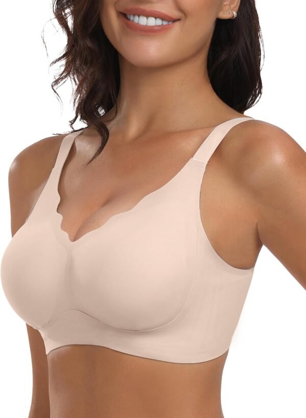 Adisputent Womens Push Up Bra No Underwire Scalloped Seamless Bralettes Comfortable Full Coverage Everyday Bras