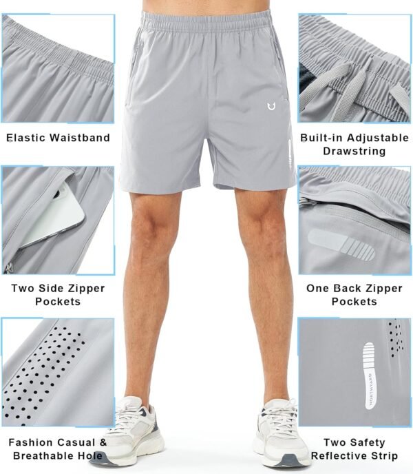 NORTHYARD Men's Athletic Running Shorts Quick Dry Workout Shorts 7"/ 5"/ 9" Lightweight Sports Gym Basketball Shorts Hiking - Image 3