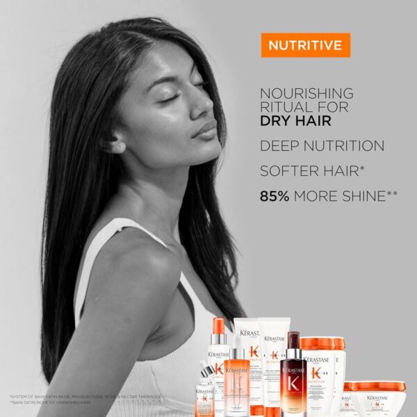 Kerastase Nutritive Lait Vital Hydrating Conditioner | Adds Moisture, Shine, and Nourishment | Smoothing and Softening Deep Conditioner | With Niacinamide | For Fine to Medium Dry Hair - Image 6