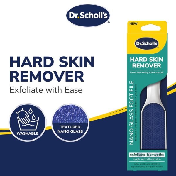 Dr. Scholl's Hard Skin Remover Nano Glass Foot File - Foot Callus Remover, Durable Foot Scrubber, Dead Skin Remover, Hygienic Pedicure Tool, Long Lasting Foot Buffer, Soft Smooth Feet - Image 2