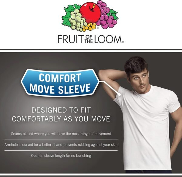 Fruit of the Loom Men's Eversoft Cotton Short Sleeve Pocket T-Shirts, Breathable & Tag Free - Image 3