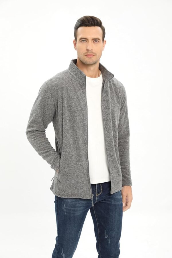TACVASEN Men's Fleece Jackets Full Zip Lightweight Jacket Casual Soft Warm Coats with Pockets - Image 7