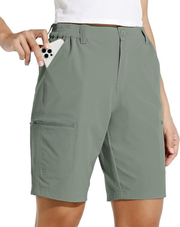 Willit Women's 10" Hiking Cargo Shorts Stretch Golf Active Long Shorts Quick Dry Outdoor Summer Shorts