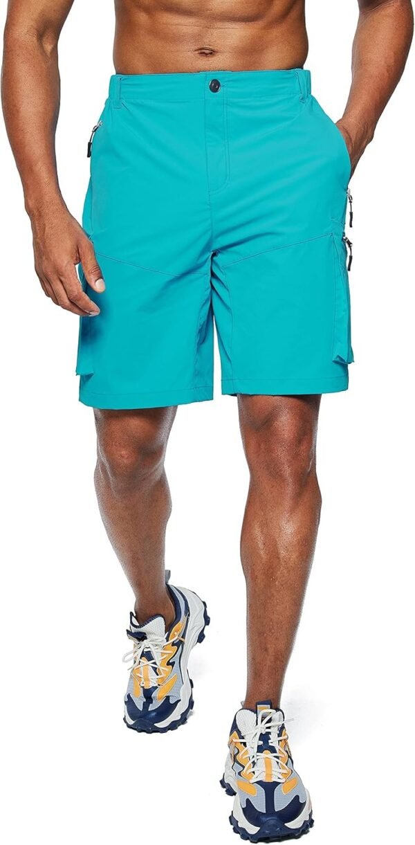 Pudolla Men's Hiking Cargo Shorts Quick Dry Outdoor Travel Shorts for Men with Multi Pocket for Fishing Camping Casual - Image 2