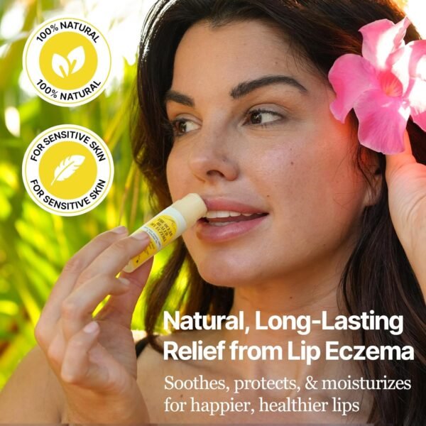 Nourishing & Hydrating Lip Balm - Naturally Soothing Lip Moisturizer for Eczema & Dry Cracked Lips - Moisturizing Lip Care with Mongongo Oil & Manuka Honey (.25 oz) - Image 3