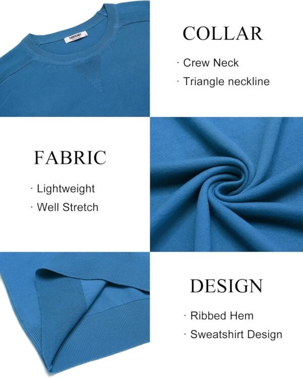 COOFANDY Mens Sweater Crewneck Pullover Long Sleeve Lightweight Sweater Plain Knit Silm Fit - Image 5