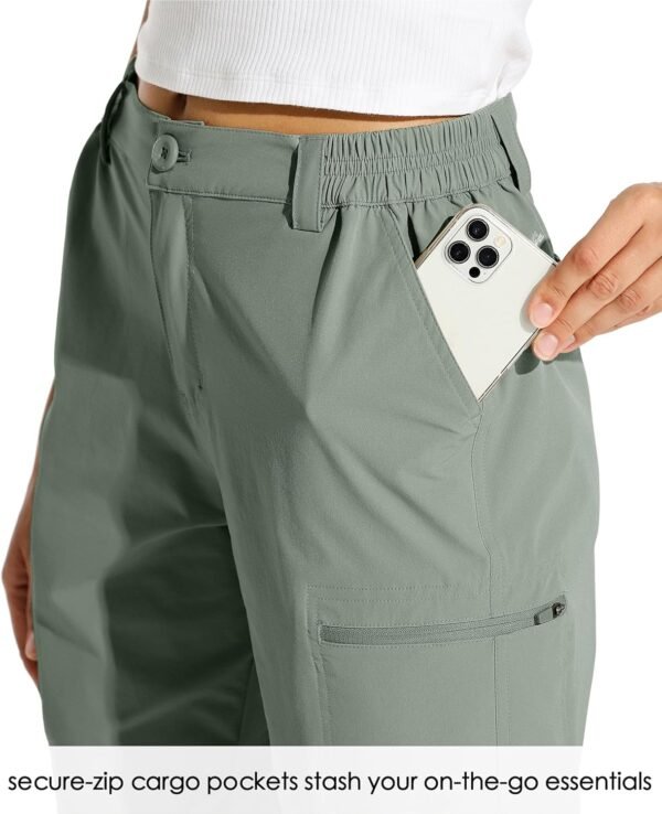 Willit Women's 10" Hiking Cargo Shorts Stretch Golf Active Long Shorts Quick Dry Outdoor Summer Shorts - Image 3