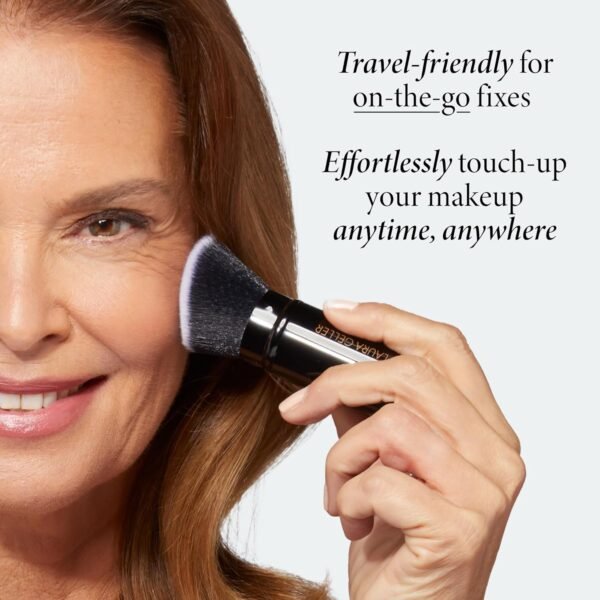 LAURA GELLER NEW YORK Retractable Black Kabuki Brush for Liquid, Cream and Powder Face Makeup With Aluminum Handle - Image 3