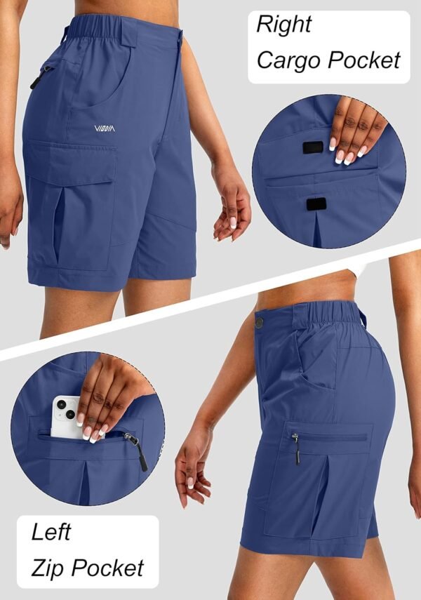 Viodia Women's 7" Hiking Cargo Shorts with Pockets Quick Dry Lightweight Shorts for Women Golf Casual Summer Shorts - Image 4