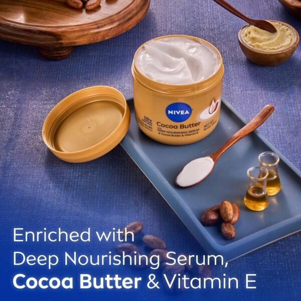 NIVEA Cocoa Butter Body Cream with Deep Nourishing Serum, Cocoa Butter Cream for Dry Skin, 16 Ounce Jar - Image 6