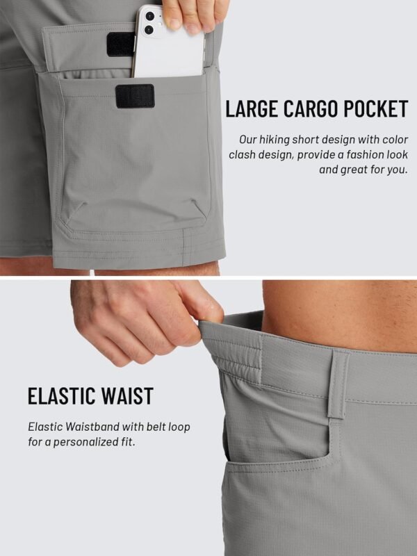 TACVASEN Men's Summer Outdoor Shorts Quick Dry Cargo Casual Work Hiking Shorts (NO Belt) - Image 4