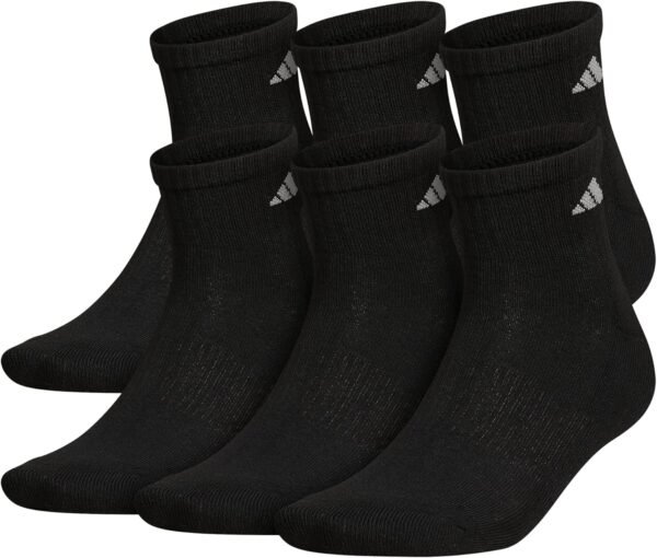 adidas Men's Athletic Cushioned Quarter Socks with Arch Compression (6 Pairs)