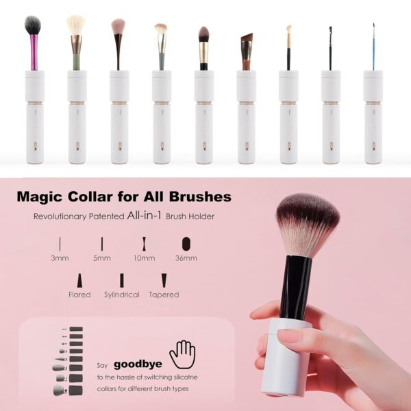 Electric Makeup Brush Cleaner & Dryer Machine, Upgraded Patented Universal Collar Fits 99% of Brush Shapes, Deep Clean & Quick Dry, Rechargeable & Portable for Travel & Home Use, Gift - Image 3
