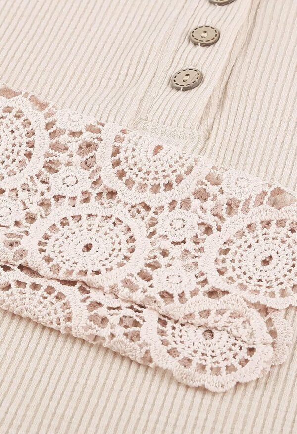 BTFBM Women Long Sleeve Shirts Solid Button V Neck Lace Sleeves Slim Fit Casual Fall Shirts 2024 - Image 2