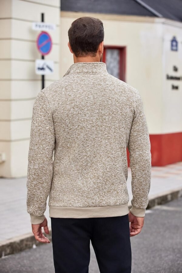 COOFANDY Men's Quarter Zip Pullover Casual Long Sleeve Sweater Slim Fit Sweater Mock Neck Polo Sweater - Image 4
