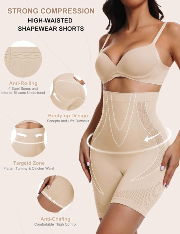 Sarin Mathews Women’s Tummy Control Shapewear Shorts High Waisted Body Shaper for Thigh Slimming Underwear Girdle - Image 3