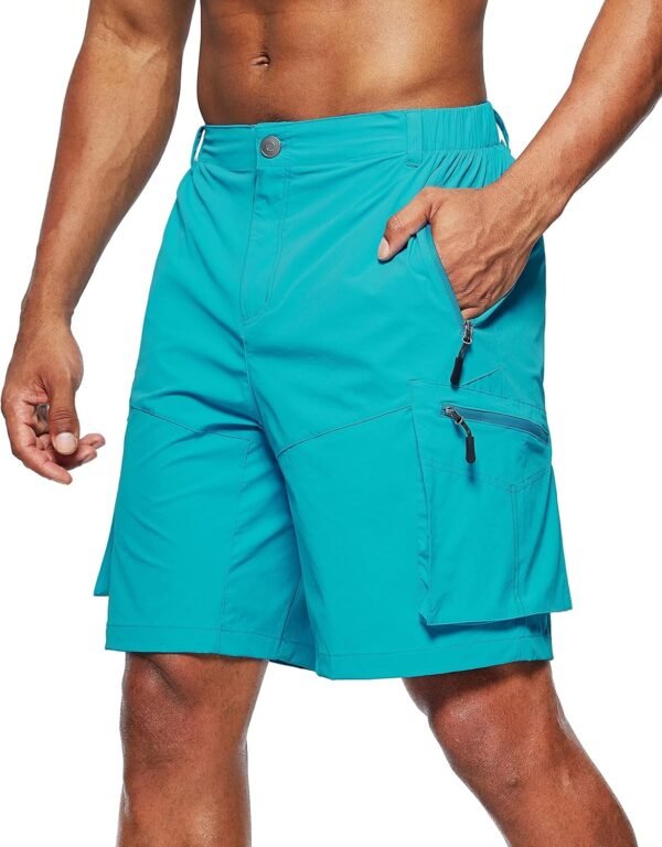 Pudolla Men's Hiking Cargo Shorts Quick Dry Outdoor Travel Shorts for Men with Multi Pocket for Fishing Camping Casual