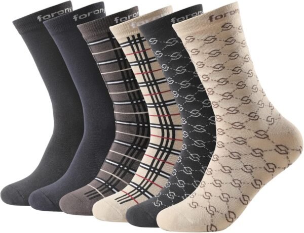 Mens Dress Socks 6 Pack Silver Anti Odor Combed Cotton Moisture Wicking Size 6-14