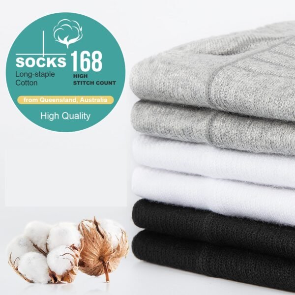Lapulas Athletic Running Ankle Socks, Low Cut Cushioned Anti-Blister Tab Sports Socks Men Women 6Pairs - Image 5