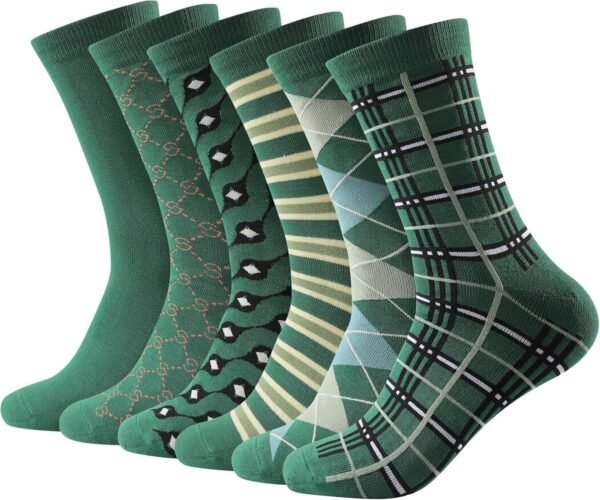Mens Dress Socks 6 Pack Silver Anti Odor Combed Cotton Moisture Wicking Size 6-14
