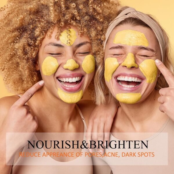 Vitamin C Face Mask with Kaolin Clay and Turmeric for Dark Spots, Dull Skin, Skincare Facial Mask for Controlling Oil and Refining Pores 5.29 Oz - Image 7