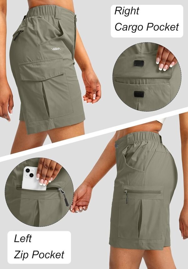 Viodia Women's 7" Hiking Cargo Shorts with Pockets Quick Dry Lightweight Shorts for Women Golf Casual Summer Shorts - Image 4