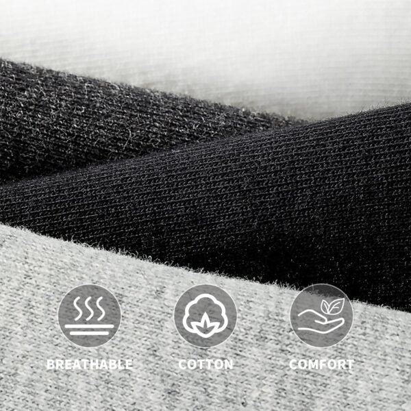 J-BOX Men's Cotton Dress Socks, Athletic Crew Socks for Men, Classic Plain Colors, 3-6-8 Pairs - Image 3