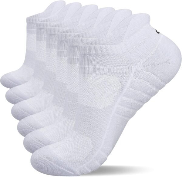Lapulas Athletic Running Ankle Socks, Low Cut Cushioned Anti-Blister Tab Sports Socks Men Women 6Pairs