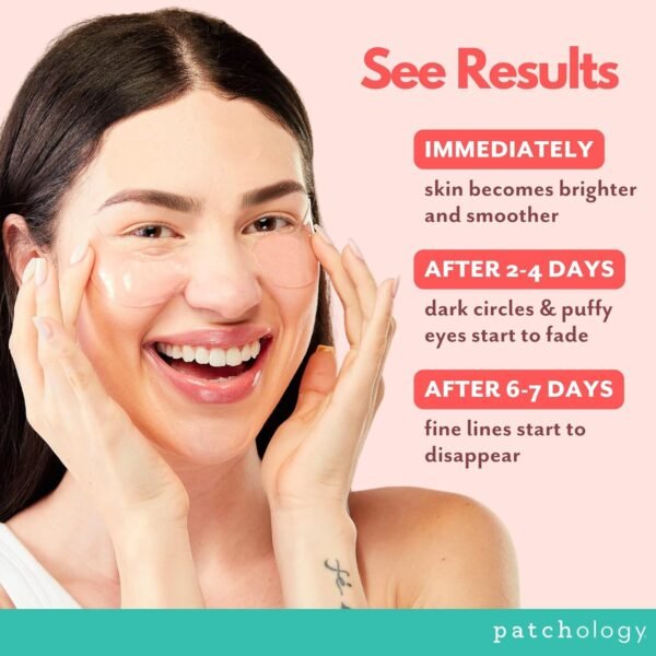 Patchology Serve Chilled Rosé Hydrating Under Eye Patches – Hyaluronic Acid & Antioxidant-Infused Eye Masks to Reduce Dark Circles, Puffiness & Fine Lines - Ideal Skincare Essentials (5 Pairs) - Image 7