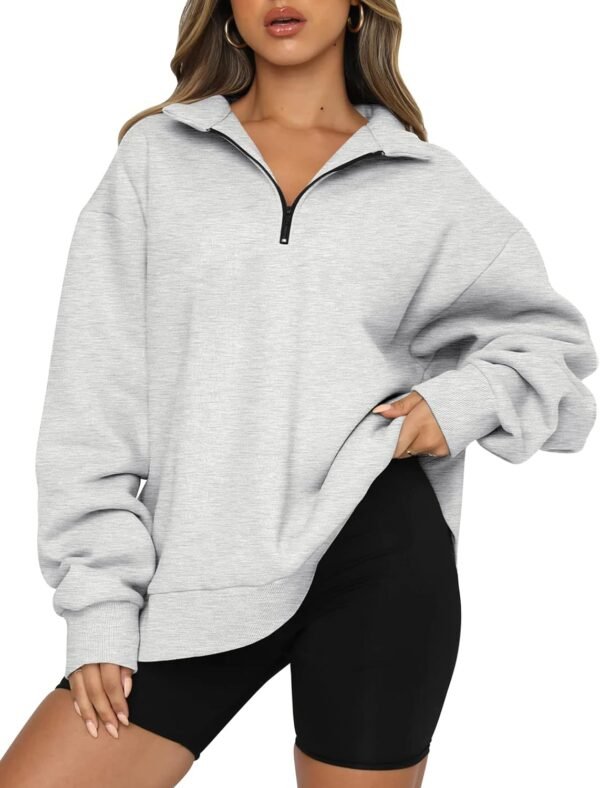 AUTOMET Womens Oversized Sweatshirts Hoodies Half Quarter Zip Pullover Long Sleeve Sweaters Teen Girls Fall Y2K Clothes
