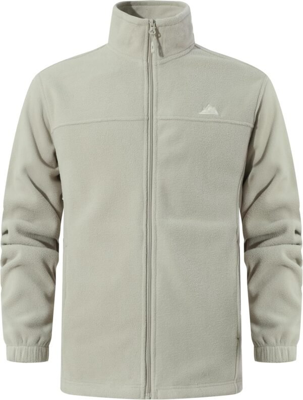 Men's Soft Polar Fleece Jacket with Pockets Lightweight Outdoor Recreation Full Zip Coat - Image 2