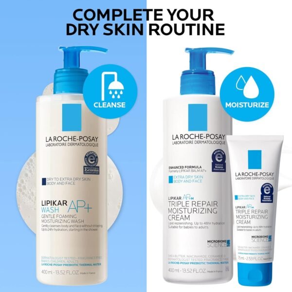 La Roche-Posay Lipikar AP+ Triple Repair Moisturizing Cream | Face & Body Lotion For Dry Skin | Shea Butter & Niacinamide Moisturizer | Gentle Face & Body Cream For Dry, Rough & Sensitive Skin - Image 6