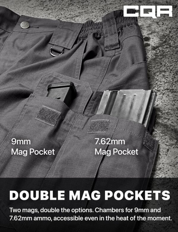 CQR Men's Tactical Pants, Water Resistant Ripstop Cargo Pants, Lightweight EDC Work Hiking Pants, Outdoor Apparel - Image 4